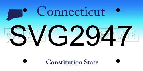 SVG2947 Connecticut License Plate