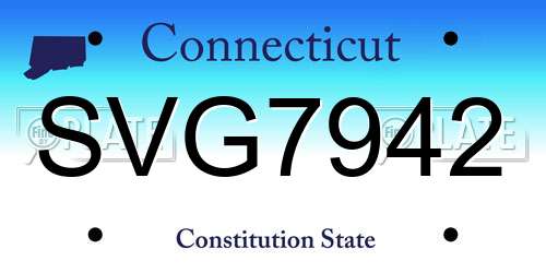 SVG7942 Connecticut License Plate