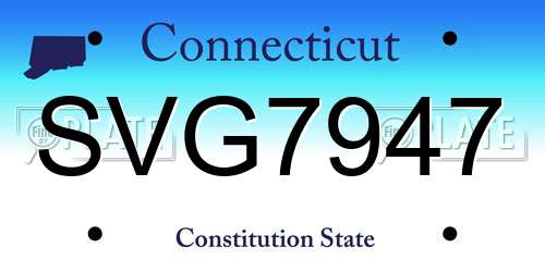 SVG7947 Connecticut License Plate