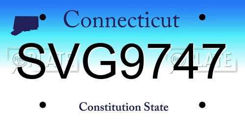 SVG9747 Connecticut License Plate