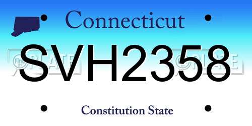 SVH2358 Connecticut License Plate