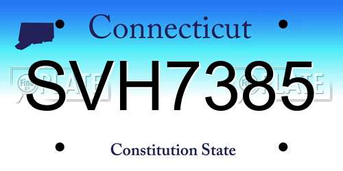 SVH7385 Connecticut License Plate