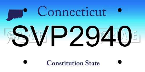 SVP2940 Connecticut License Plate