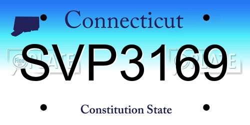 SVP3169 Connecticut License Plate