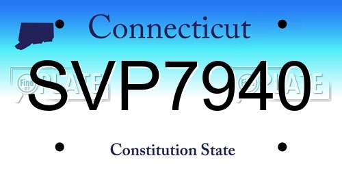 SVP7940 Connecticut License Plate