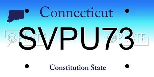 SVPU73 Connecticut License Plate
