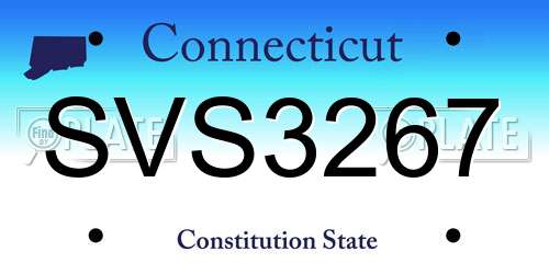 SVS3267 Connecticut License Plate