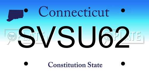 SVSU62 Connecticut License Plate