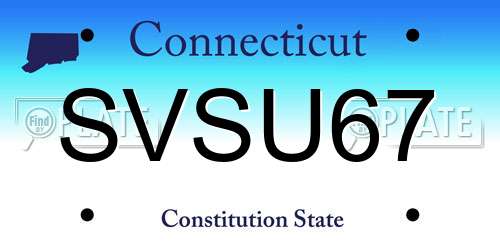 SVSU67 Connecticut License Plate
