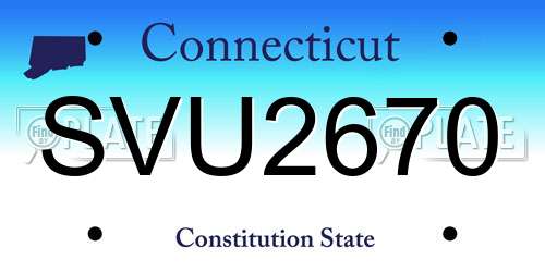 SVU2670 Connecticut License Plate