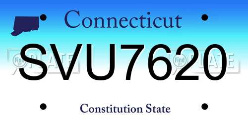 SVU7620 Connecticut License Plate