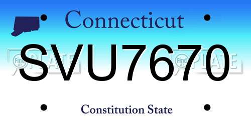 SVU7670 Connecticut License Plate