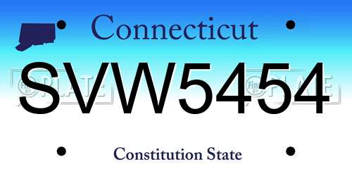 SVW5454 Connecticut License Plate