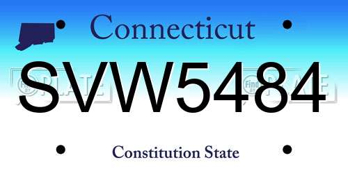 SVW5484 Connecticut License Plate