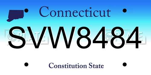 SVW8484 Connecticut License Plate