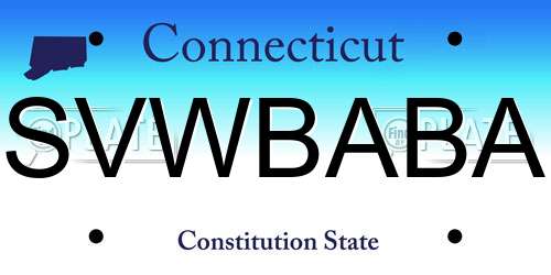 SVWBABA Connecticut License Plate