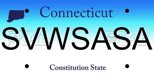 SVWSASA Connecticut License Plate