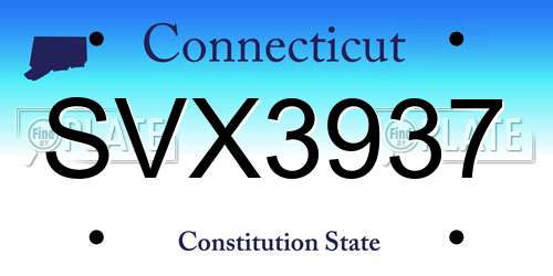 SVX3937 Connecticut License Plate