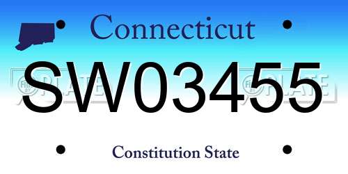 SW03455 Connecticut License Plate
