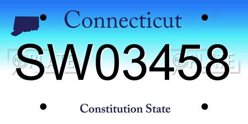 SW03458 Connecticut License Plate