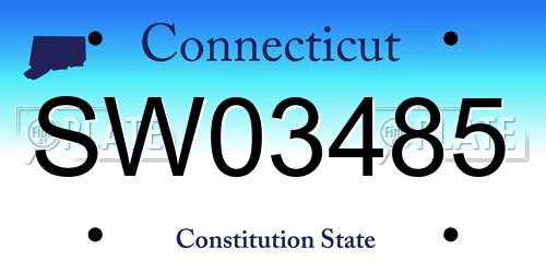 SW03485 Connecticut License Plate