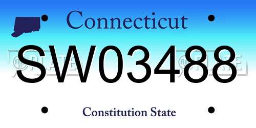 SW03488 Connecticut License Plate