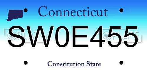 SW0E455 Connecticut License Plate
