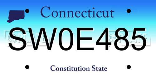 SW0E485 Connecticut License Plate