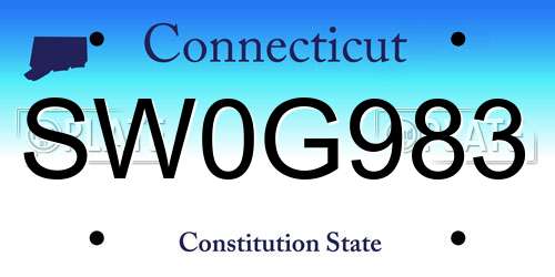 SW0G983 Connecticut License Plate