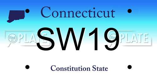 SW19 Connecticut License Plate