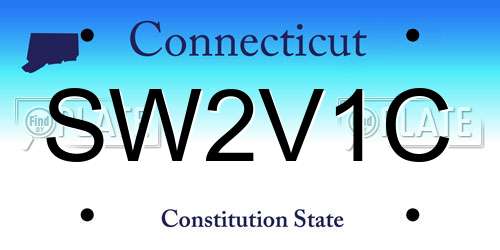 SW2V1C Connecticut License Plate