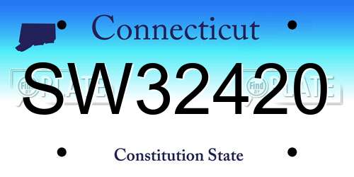 SW32420 Connecticut License Plate
