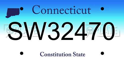 SW32470 Connecticut License Plate