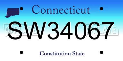 SW34067 Connecticut License Plate