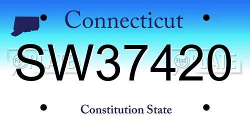 SW37420 Connecticut License Plate