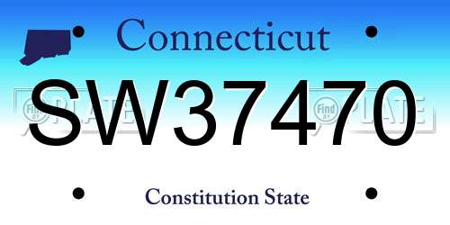 SW37470 Connecticut License Plate