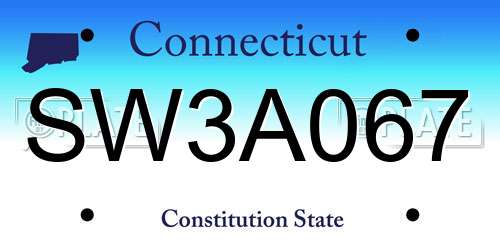 SW3A067 Connecticut License Plate