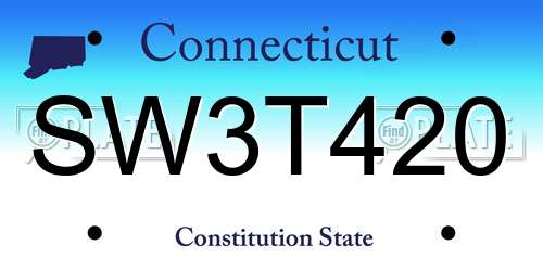 SW3T420 Connecticut License Plate