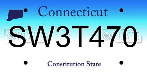 SW3T470 Connecticut License Plate
