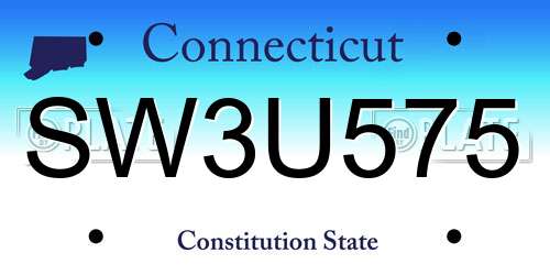 SW3U575 Connecticut License Plate