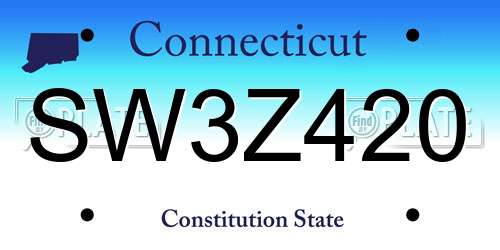 SW3Z420 Connecticut License Plate