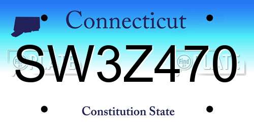 SW3Z470 Connecticut License Plate