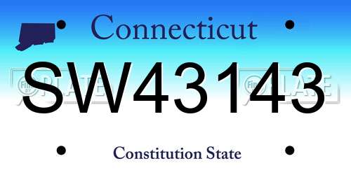SW43143 Connecticut License Plate
