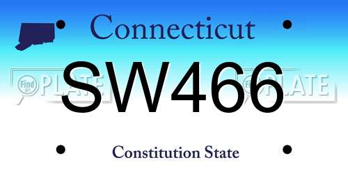 SW466 Connecticut License Plate