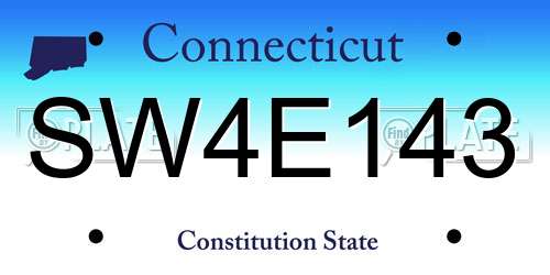 SW4E143 Connecticut License Plate