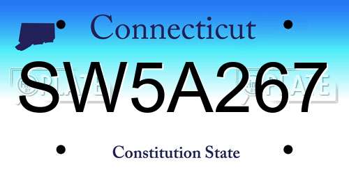 SW5A267 Connecticut License Plate