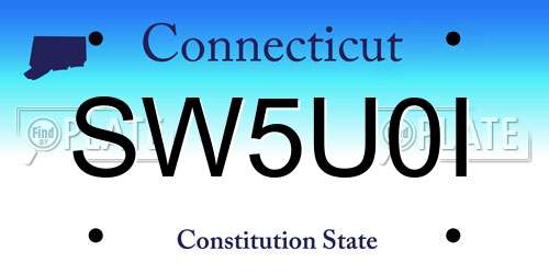 SW5U0I Connecticut License Plate
