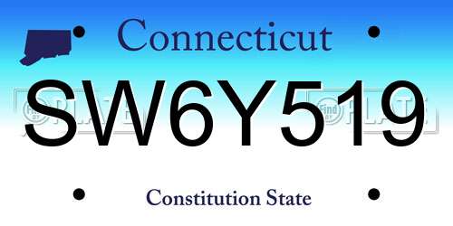 SW6Y519 Connecticut License Plate