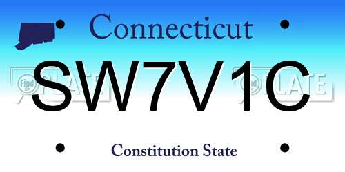 SW7V1C Connecticut License Plate