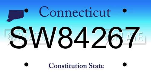 SW84267 Connecticut License Plate